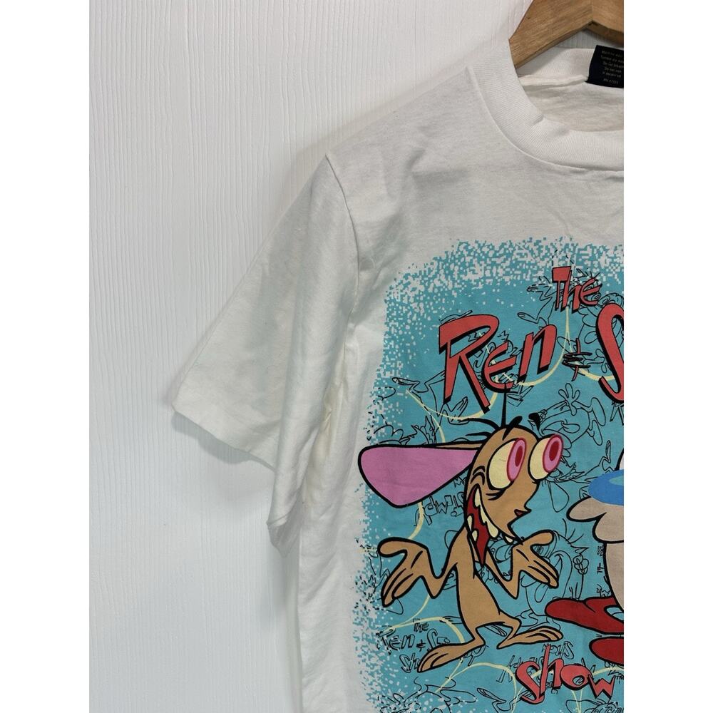Vintage 1991 Ren & Stimpy Nicktoons 90s Changes Graphic Tee L Made USA - Picture 2 of 9